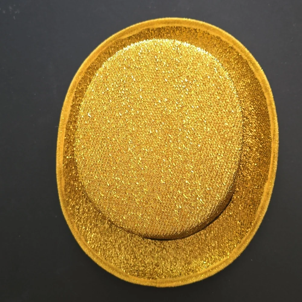 Sparkling Gold Top Hat Party Hat Used Once - Picture 2 of 5